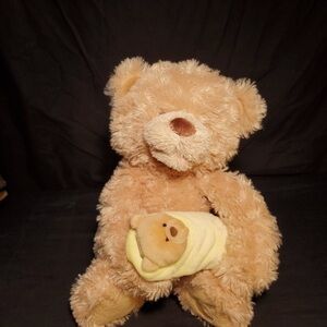 Adorable Tan Teddy Bear with Baby Bear